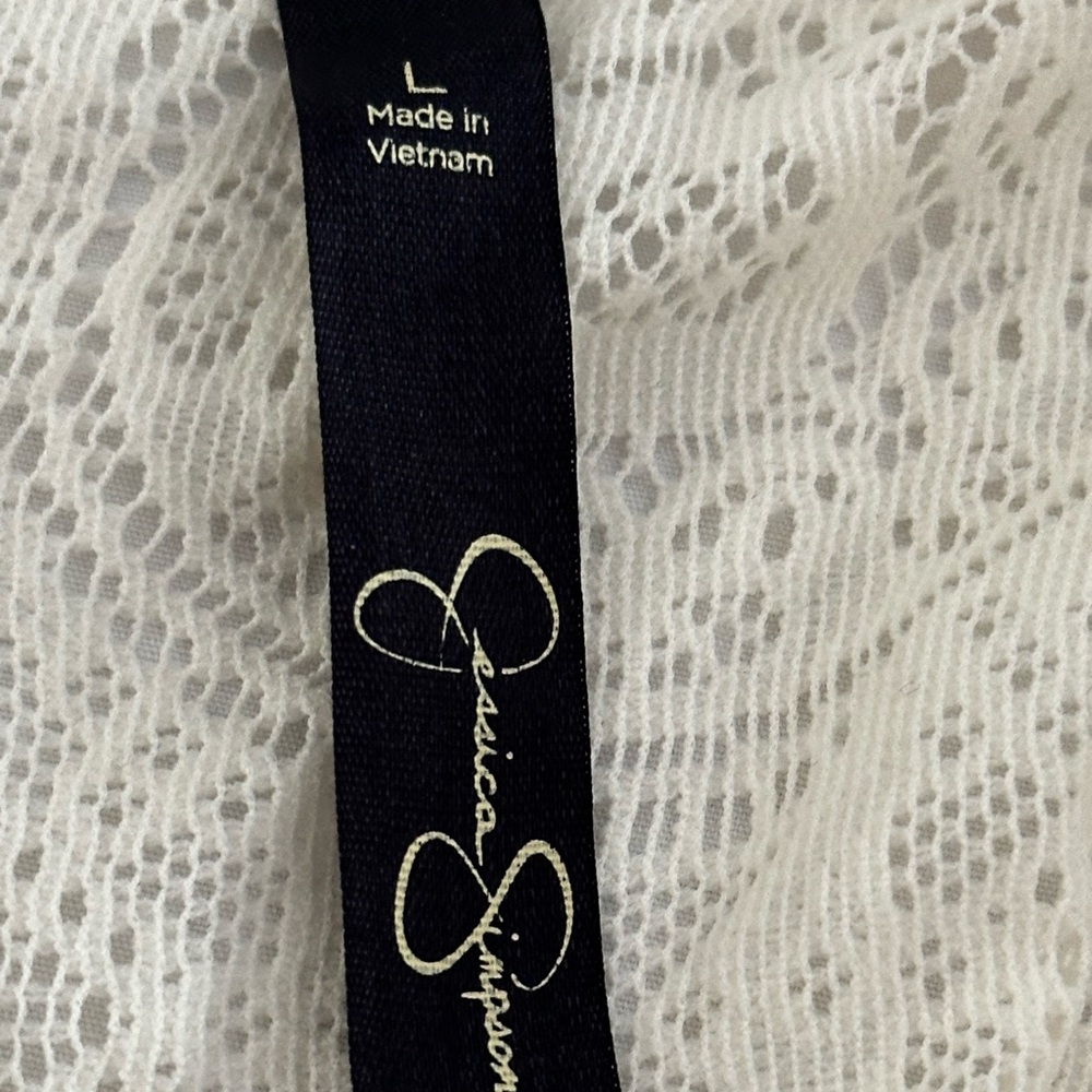 JESSICA SIMPSON WOMANS ANTIQUE WHITE SLIP KNEE LENGTH DRESS SZ LARGE - Picture 11 of 16